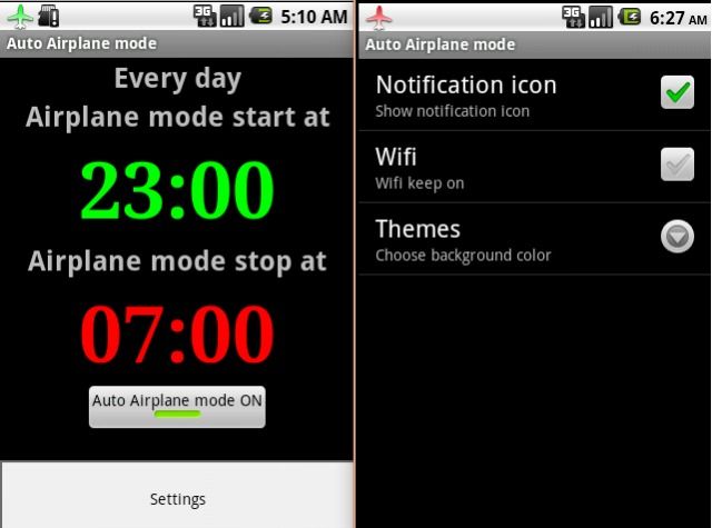Android-приложение «Авто режим полета»