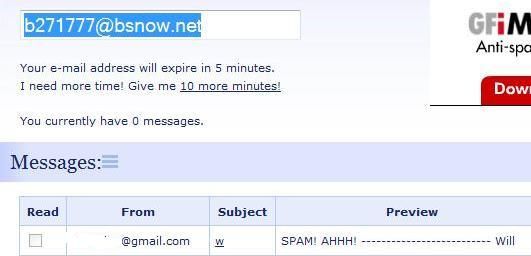 Пять бесплатных временных почтовых сервисов для предотвращения спама 10minutemail2