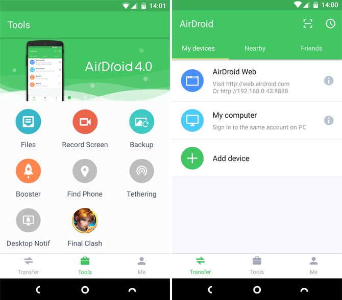 Могу ли я управлять своим телефоном Android с моего компьютера? приложение airdroid