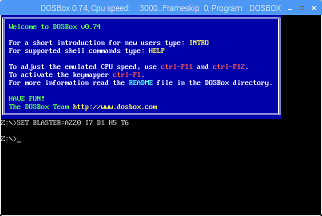 DOSBox на Raspberry Pi