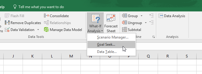 Excel цель искать решить для неизвестных переменных