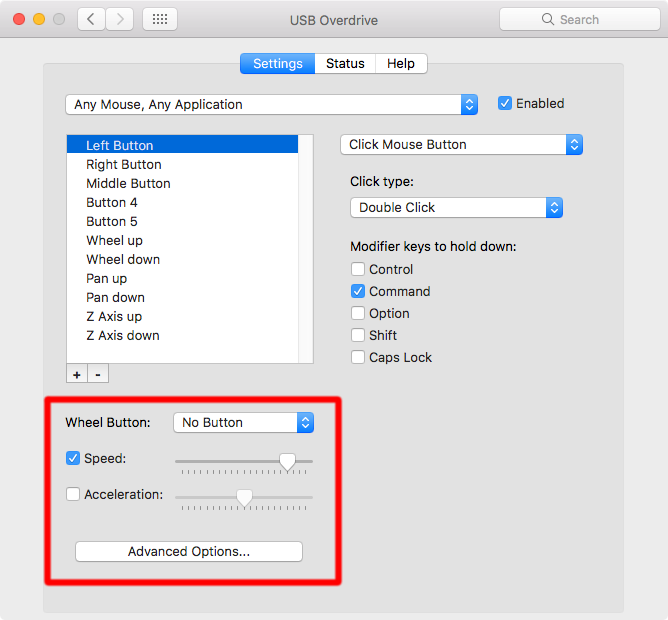 Как использовать стороннюю мышь на вашем Mac Mac Mouse USB Overdrive 3