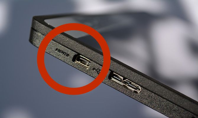 Порт Mini-HDMI на планшете