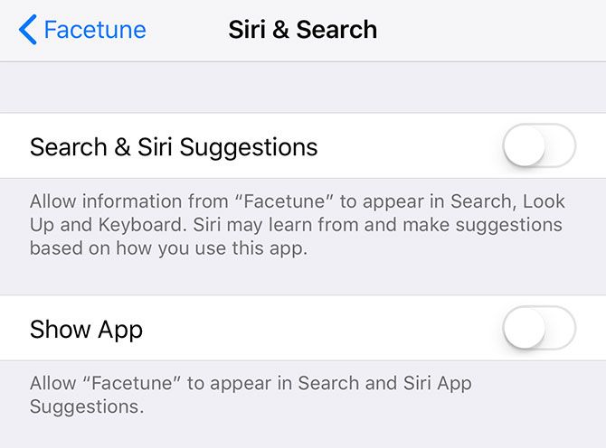 Исключить приложение из iOS Search