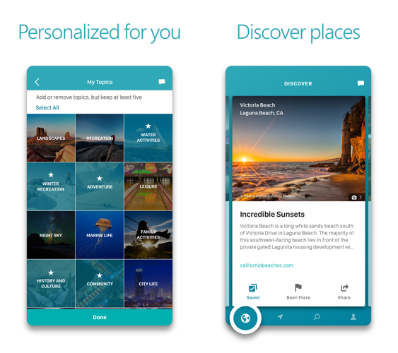 Outings - приложение для Microsoft Travel
