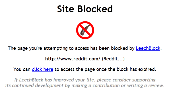 LeechBlock-сайт блокированными