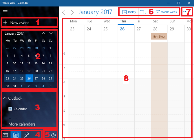 Перезарядите календарь Windows 10 с помощью этого руководства Обзор приложения Windows Calendar 670x485