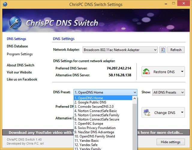 DNS-Switcher-пресеты
