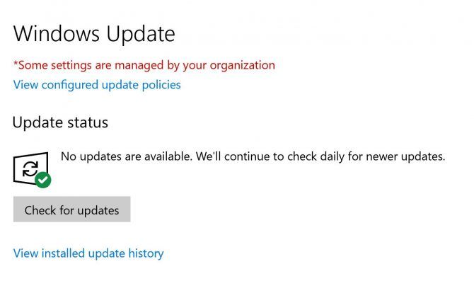 Как вручную загрузить обновление для Windows 10 апреля 2018 г. Проверка обновления Windows e1525353689207