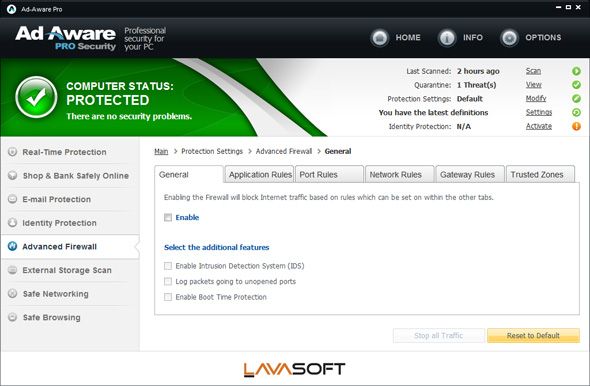 Lavasoft Ad-Aware Pro: пакет безопасности, обеспечивающий быструю и эффективную [вознаграждение] брандмауэр с поддержкой рекламы