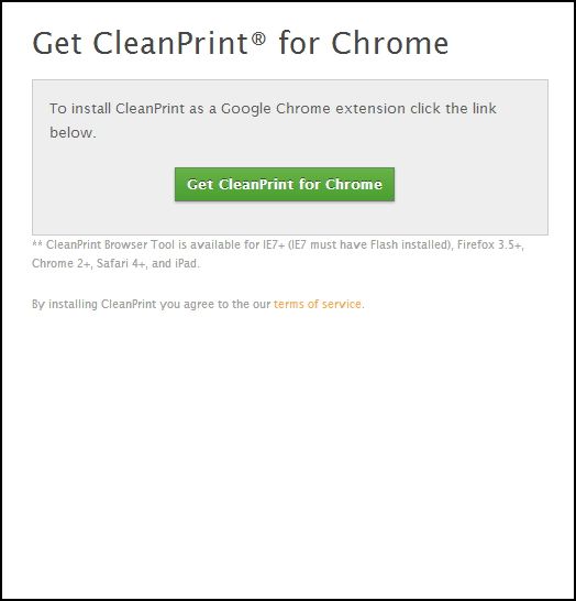 Основные советы и инструменты для печати веб-страниц CleanPrint no bookmarklet