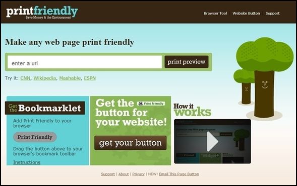 Основные советы и инструменты для печати веб-страниц PrintFriendly Homepage