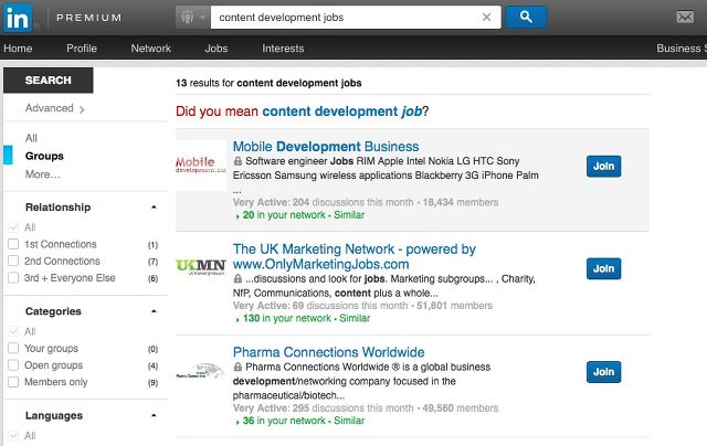 LinkedIn-работа-поиск-групп