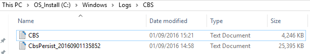 Файлы CBS в папке