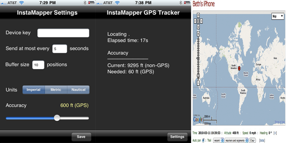 iphone GPS отслеживания