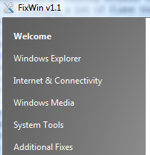Как исправить общие проблемы Windows в оснастке с категориями FixWin
