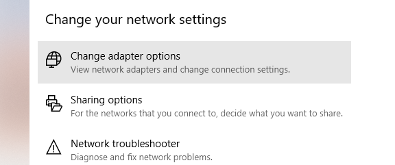 Изменить настройки сетевого адаптера Windows