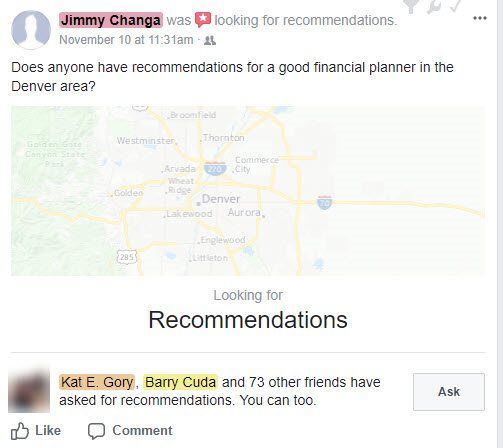 Facebook скрытые рекомендации