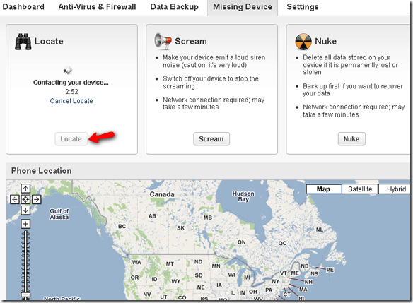 Удаленное удаление данных с украденного телефона с помощью Lookout pp5