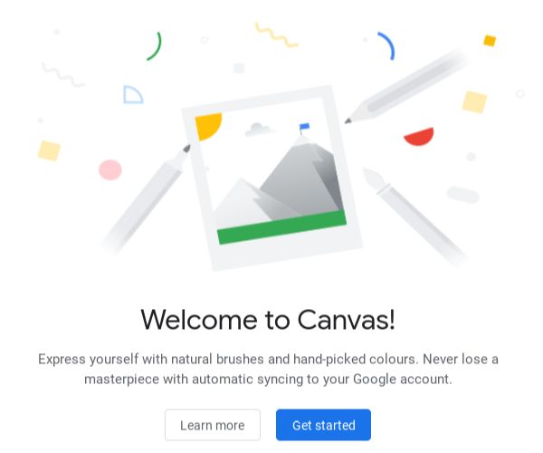 Начальный экран Google Chrome Canvas