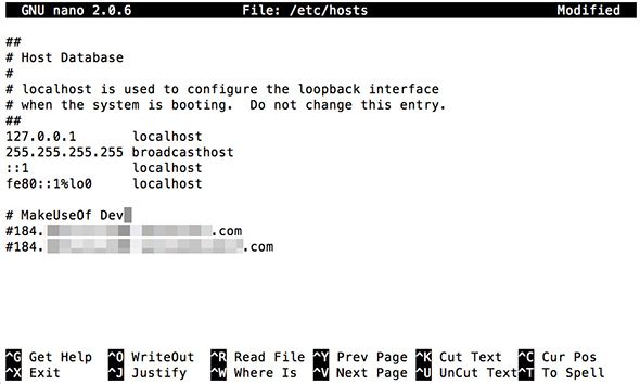 Mac OS хост-файл