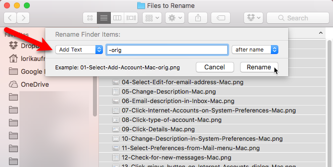 добавить текстовый искатель Mac