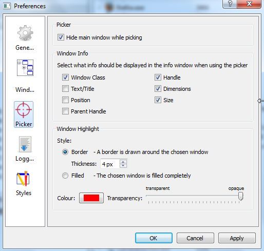 Контроль и изменение Windows активных программ с помощью Windows Detective windetective3