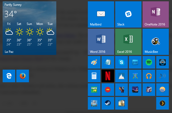 Windows 10 Пуск Меню