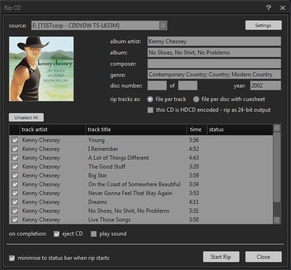 MusicBee: ваш мощный, но простой, многофункциональный музыкальный менеджер [Windows] MusicBee Rip CD