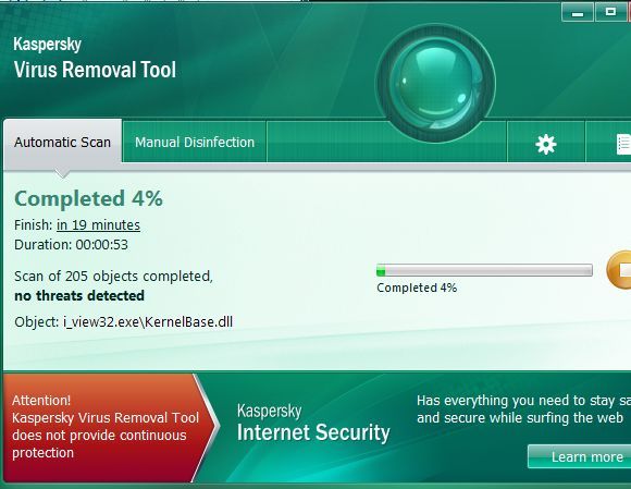 Проверьте свой компьютер быстро и бесплатно с помощью Kaspersky Virus Removal Tool scanner5