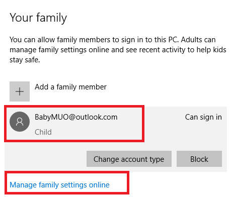 Windows 10 настройки семьи добавить ребенка успешной электронной почты