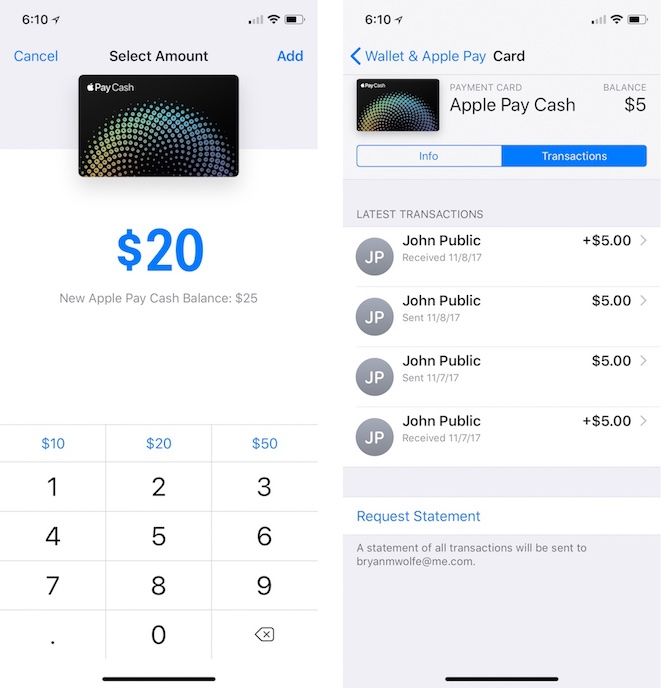 Apple Pay Cash Отправить запрос денег с Iphone