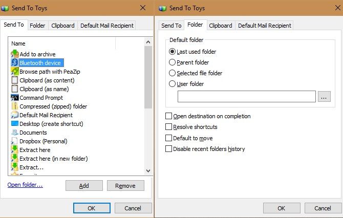 Как настроить меню «Отправить в правую кнопку мыши» в Windows 10 04 Параметры папки «Отправить в игрушки»