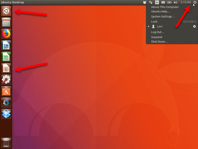 Рабочий стол Unity в Ubuntu 17.10