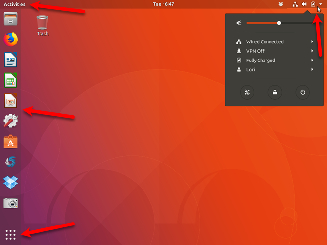 Рабочий стол GNOME (Ubuntu) в Ubuntu 17.10