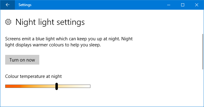 Windows 10 ночной свет