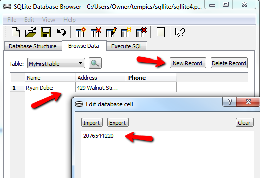 Изучите SQL или создайте простую базу данных с помощью браузера баз данных SQLite sqllite7
