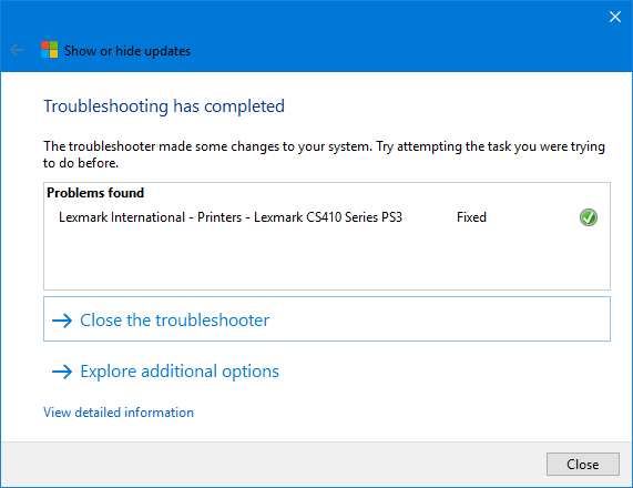 Windows 10 Hide Updates Устранение неполадок