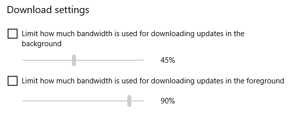 Windows 10 Download Bandwidth Settings