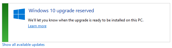 Windows 10 зарезервировано