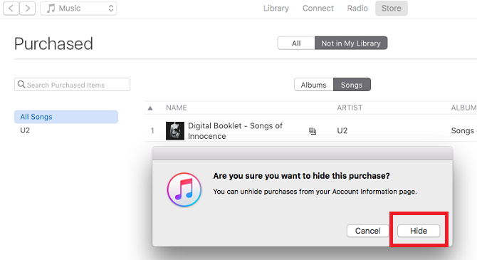 Как скрыть купленную музыку в iTunes itunes скрыть покупку 670x365
