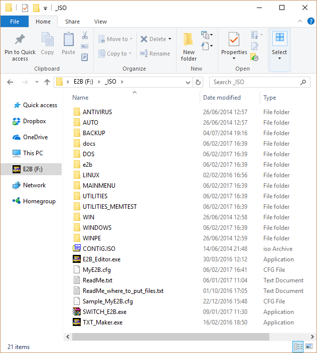 Как создать загрузочный мультизагрузочный USB для Windows и Linux Windows Explorer Структура папки Easy2Boot
