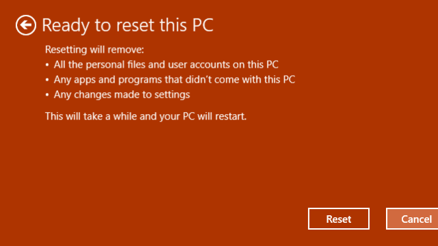 Сбросить Windows 10