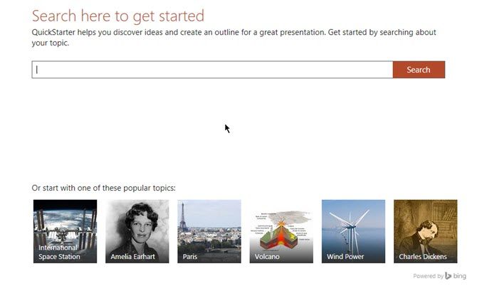 PowerPoint QuickStarter мгновенно отображает любую новую презентацию и запускает вас прямо PowerPoint Quickstarter Search