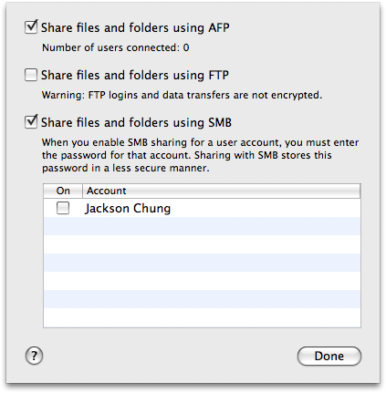 делиться файлами Mac Windows