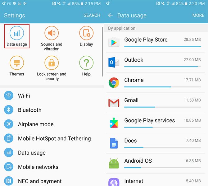 Как отслеживать использование данных для отдельных приложений Android AndroidData2
