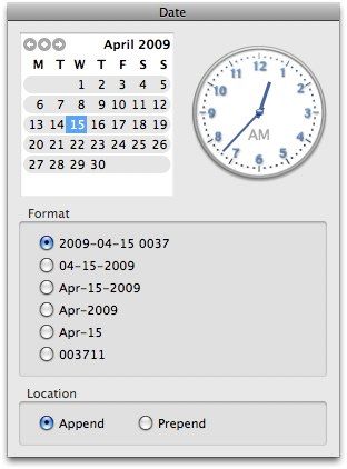 Пакетное переименование ваших файлов легко - Mac Style (только для Mac) 05 дата
