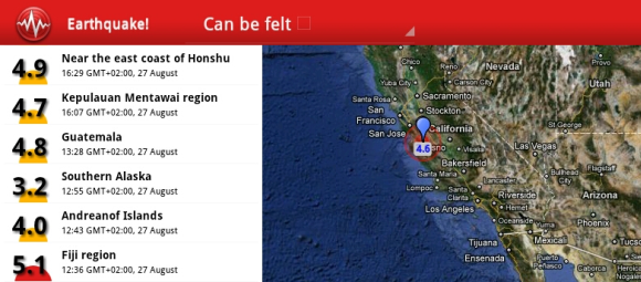 андроид оповещение о землетрясении