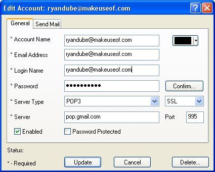 Проверьте все сообщения электронной почты и получите уведомления по электронной почте с помощью POP Peeper (Windows) setuppop3 8