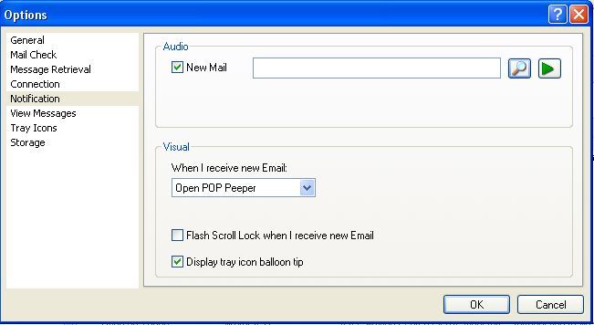 Проверьте все сообщения электронной почты и получите уведомления по электронной почте с помощью POP Peeper (Windows) setup notify11
